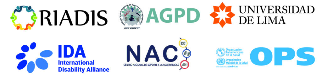 Logos de RIADIS, AGPD, Universidad de LIMA, IDA, NAC y OPS